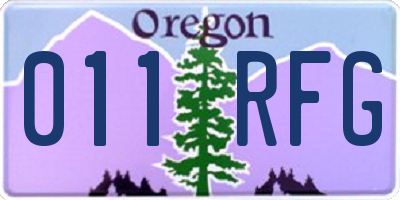 OR license plate 011RFG