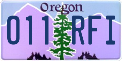 OR license plate 011RFI