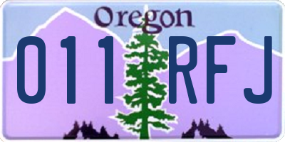 OR license plate 011RFJ
