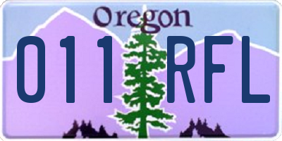 OR license plate 011RFL