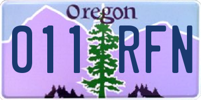 OR license plate 011RFN