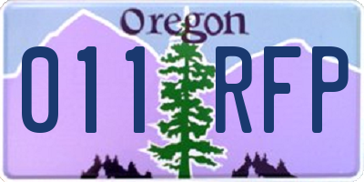 OR license plate 011RFP