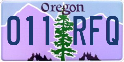 OR license plate 011RFQ