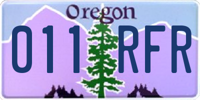 OR license plate 011RFR