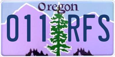 OR license plate 011RFS