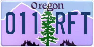 OR license plate 011RFT