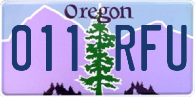 OR license plate 011RFU