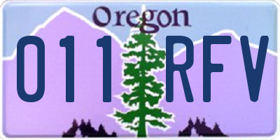 OR license plate 011RFV