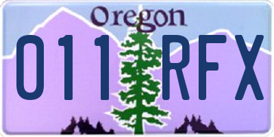 OR license plate 011RFX