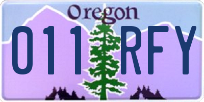 OR license plate 011RFY