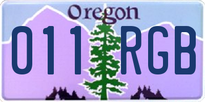 OR license plate 011RGB