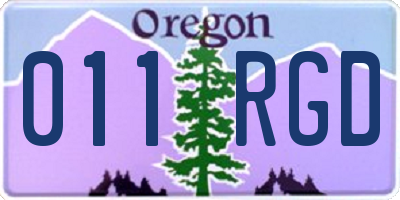 OR license plate 011RGD