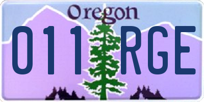 OR license plate 011RGE