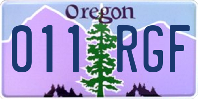 OR license plate 011RGF