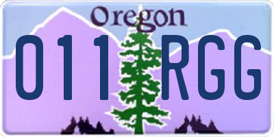 OR license plate 011RGG