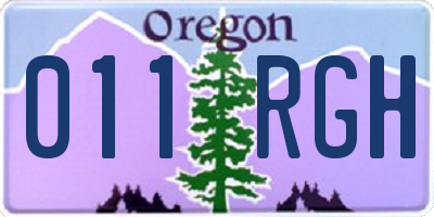 OR license plate 011RGH