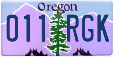 OR license plate 011RGK