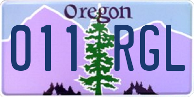 OR license plate 011RGL