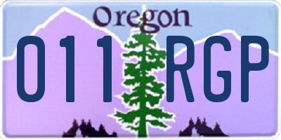 OR license plate 011RGP