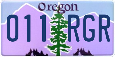 OR license plate 011RGR