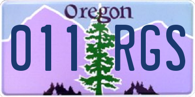 OR license plate 011RGS