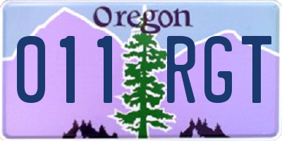 OR license plate 011RGT