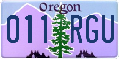 OR license plate 011RGU