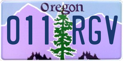 OR license plate 011RGV