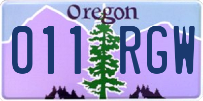 OR license plate 011RGW