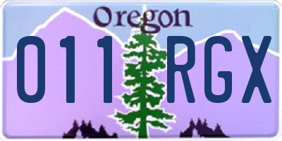 OR license plate 011RGX