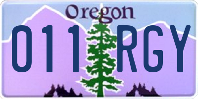 OR license plate 011RGY