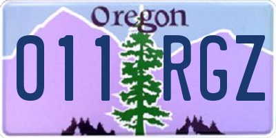 OR license plate 011RGZ