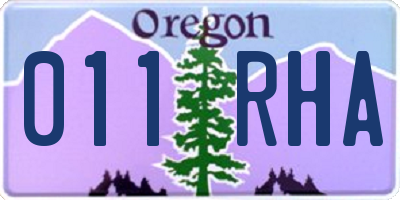 OR license plate 011RHA