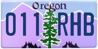OR license plate 011RHB