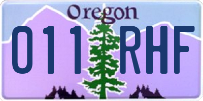 OR license plate 011RHF