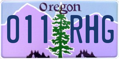 OR license plate 011RHG