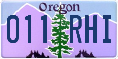 OR license plate 011RHI