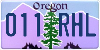 OR license plate 011RHL
