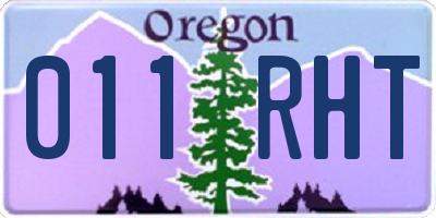 OR license plate 011RHT