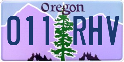 OR license plate 011RHV