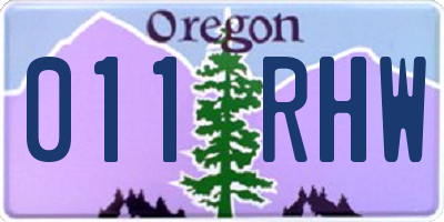 OR license plate 011RHW