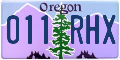 OR license plate 011RHX