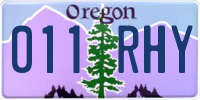 OR license plate 011RHY