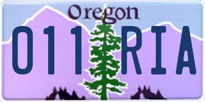 OR license plate 011RIA