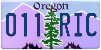 OR license plate 011RIC