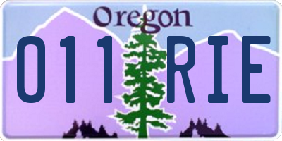OR license plate 011RIE