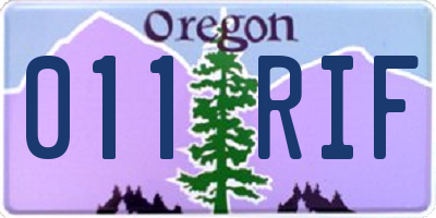 OR license plate 011RIF