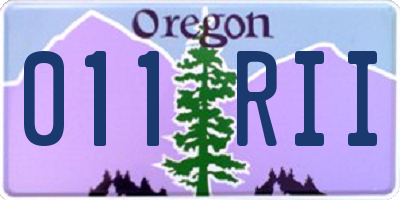 OR license plate 011RII