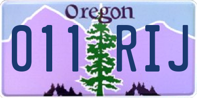 OR license plate 011RIJ