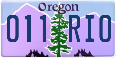 OR license plate 011RIO